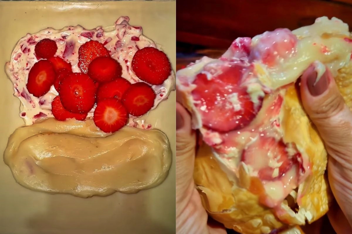 pastel de morango cravejado