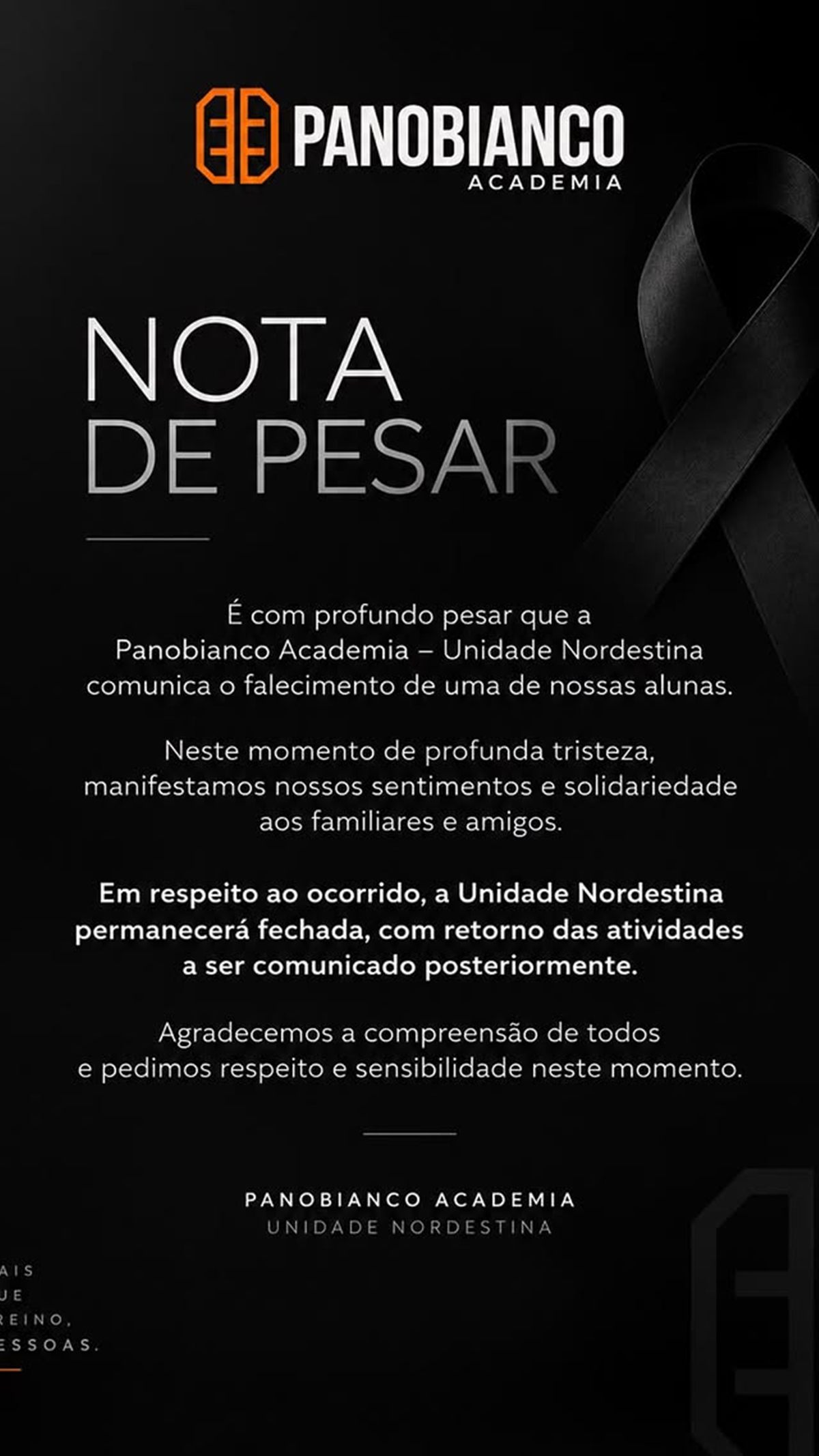 nota de pesar