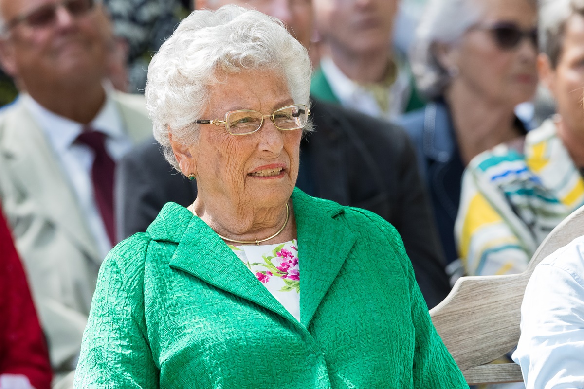 A Princesa Astrid da Noruega em evento da revelação do presente da Associação Norueguesa de Trekking para o aniversário de 80 anos da Rainha da Noruega, em 4 de julho de 2017, em Oslo, Noruega.