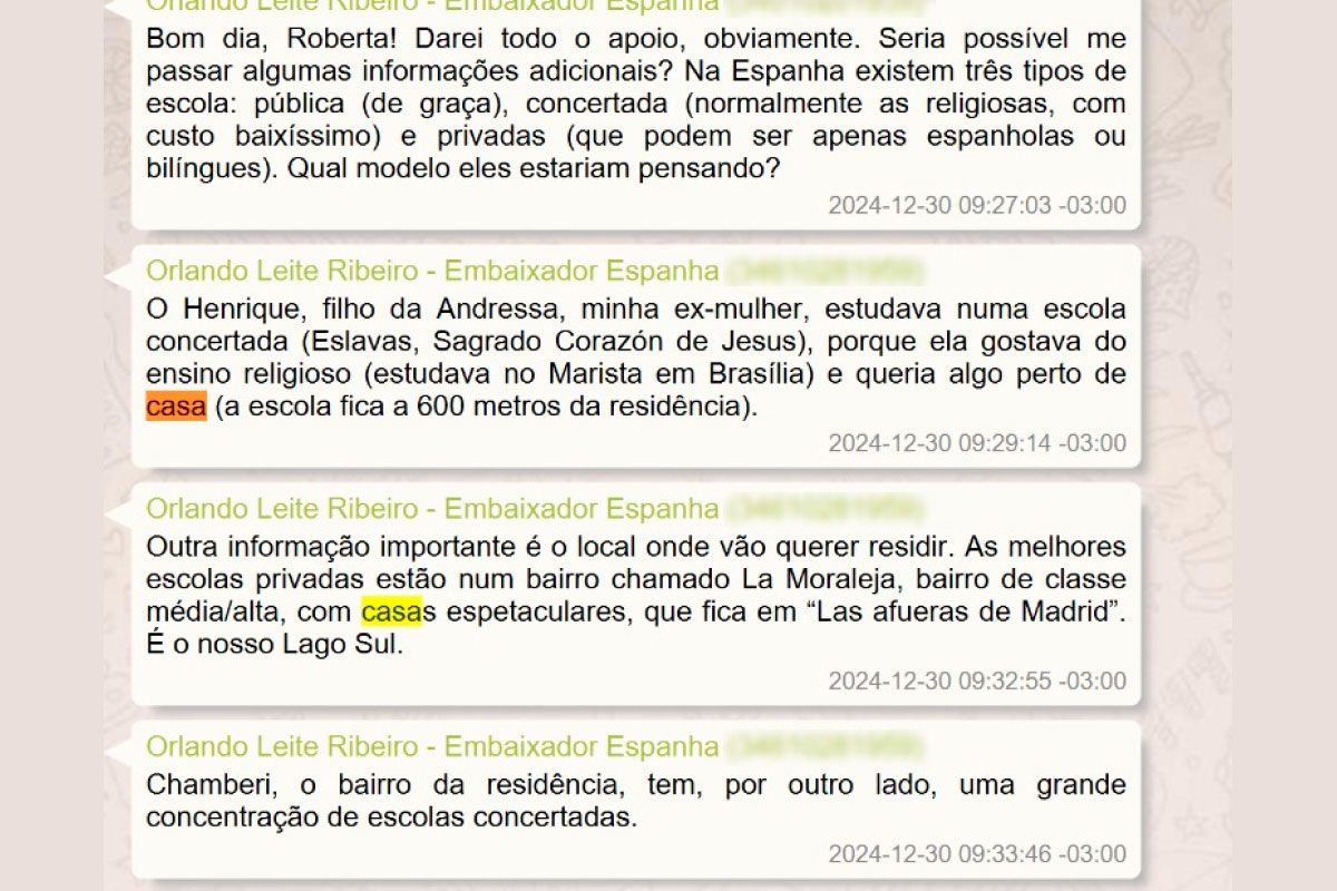 Mensagens de Roberta Luchsinger sobre a mudança de Lulinha para Madri
