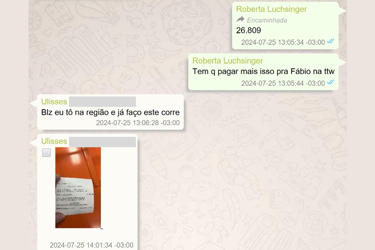 Trocas de mensagens de Roberta Luchsinger