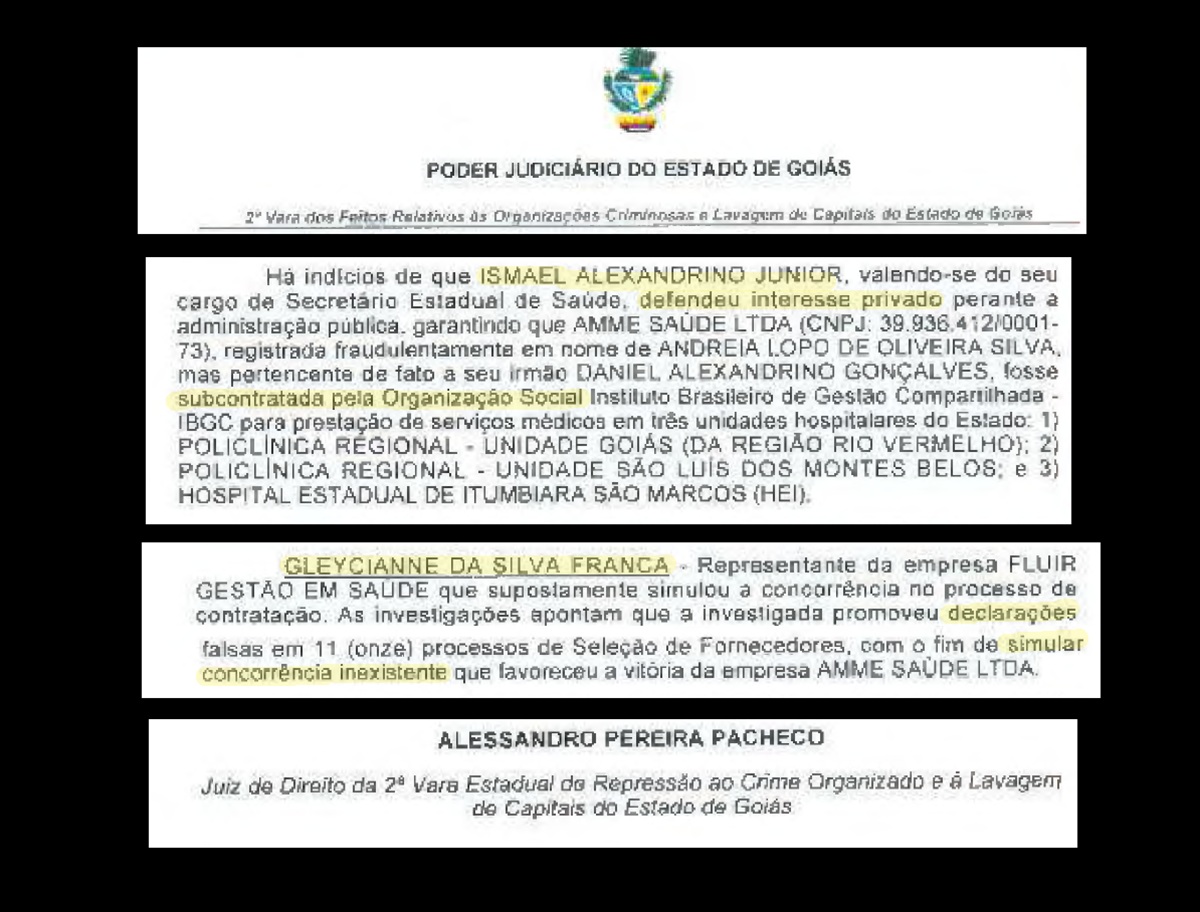 Trecho da ordem de busca e apreensão contra deputado Ismael Alexandrino e Gleycianne França