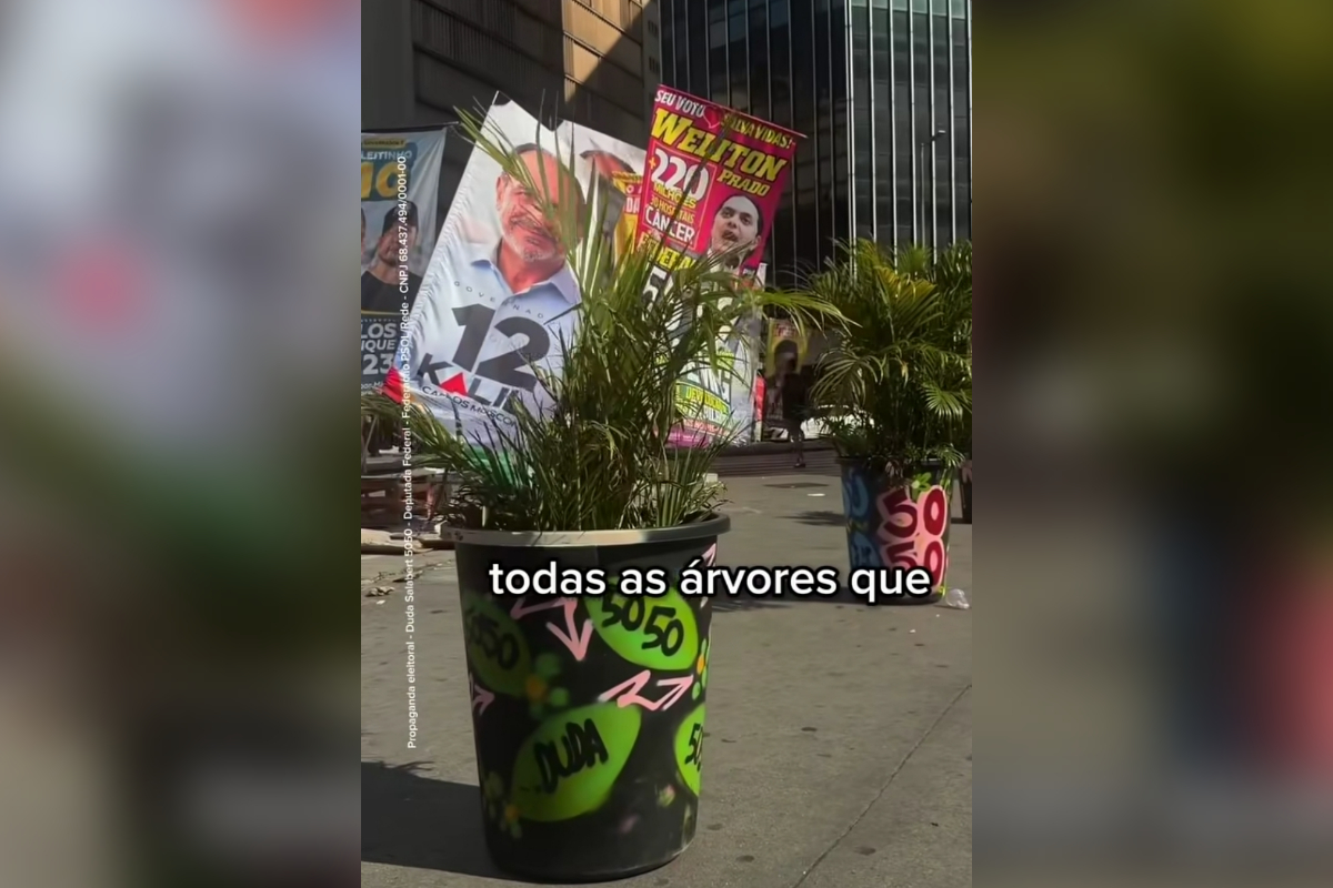 Vasos da campanha de Duda Salabert em BH