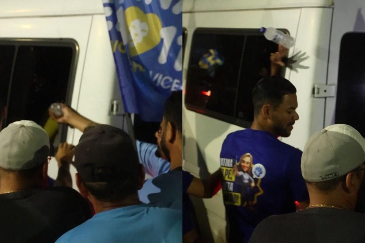 Treta: apoiador de Cappelli joga garrafa d'água em eleitor de Celina
