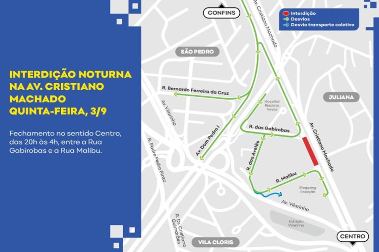 obras avenida Cristiano machado BH