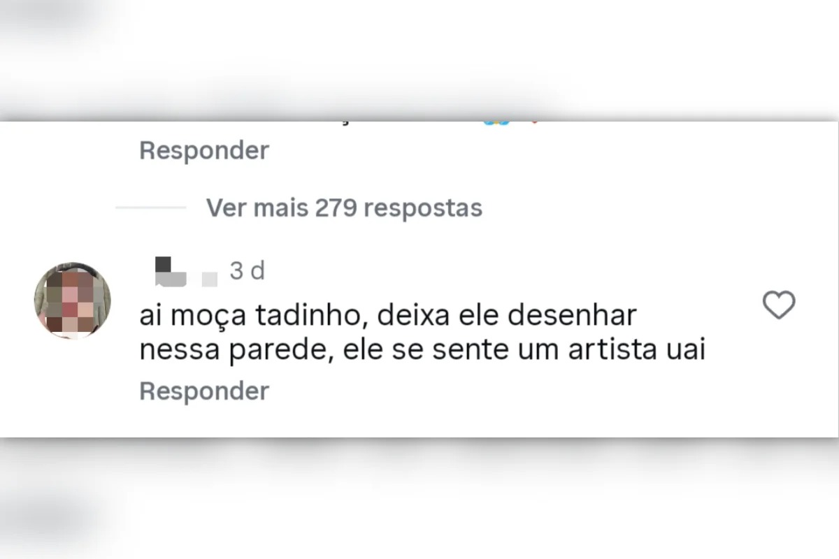 Tubarão desenhado na parede