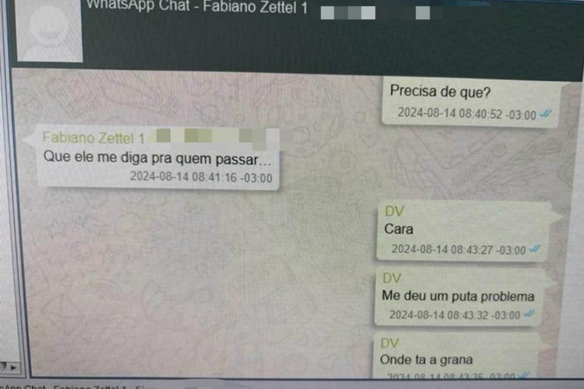 Imagem colorida,Zettel afirma que precisa que Lippi diga “pra quem passar” (o dinheiro)- Metrópoles