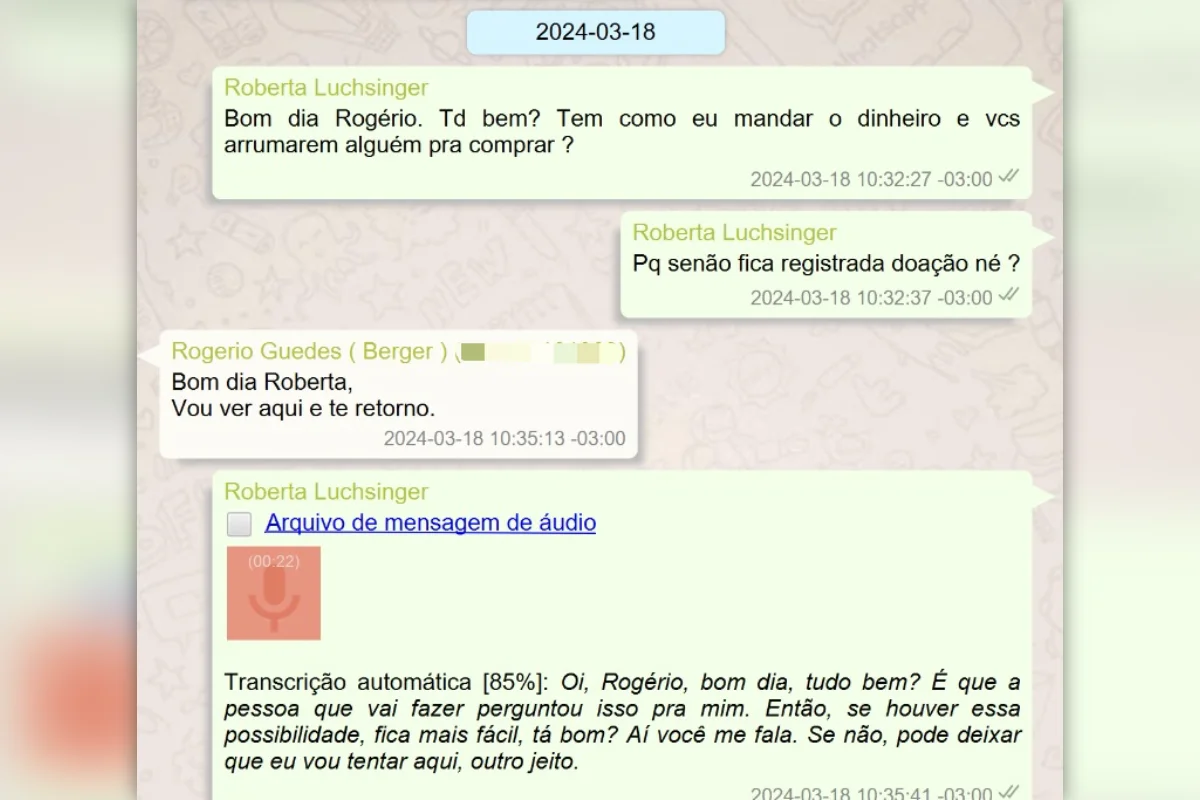 Mensagens de Roberta Luchsinger