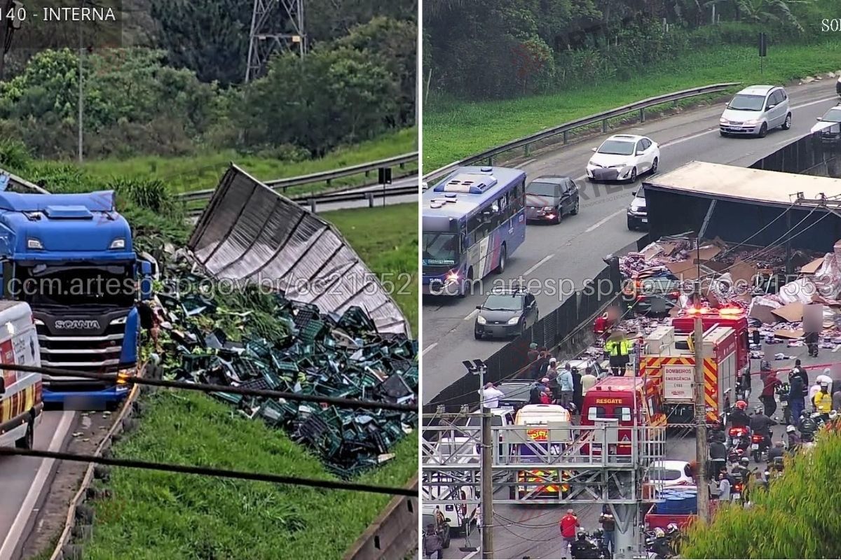 Raposo Tavares e Rodoanel têm trechos bloqueados por acidentes com carretas