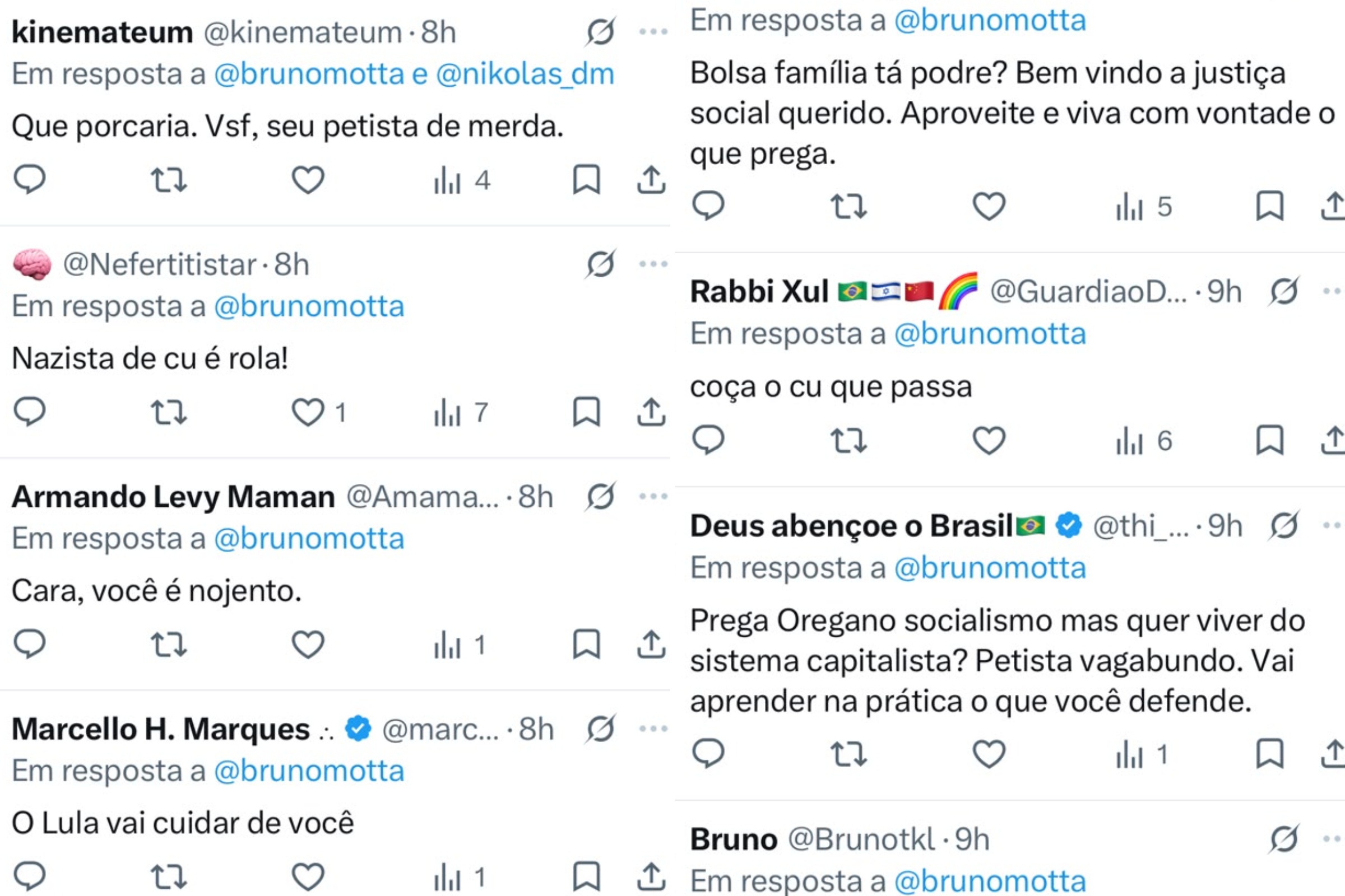 Humorista Bruno Motta relata ameaças após publicação de Nikolas Ferreira