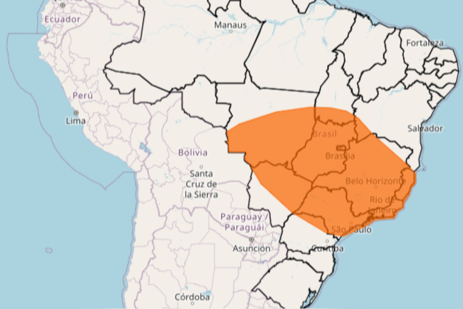Inmet emite alerta laranja de tempestades para 13 estados e o DF