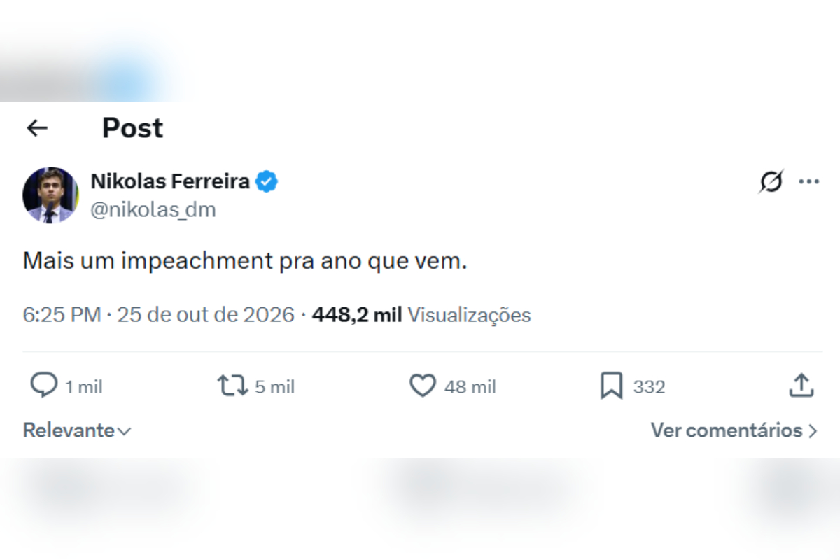 Nikolas Ferreira pede impeachment de Zanin