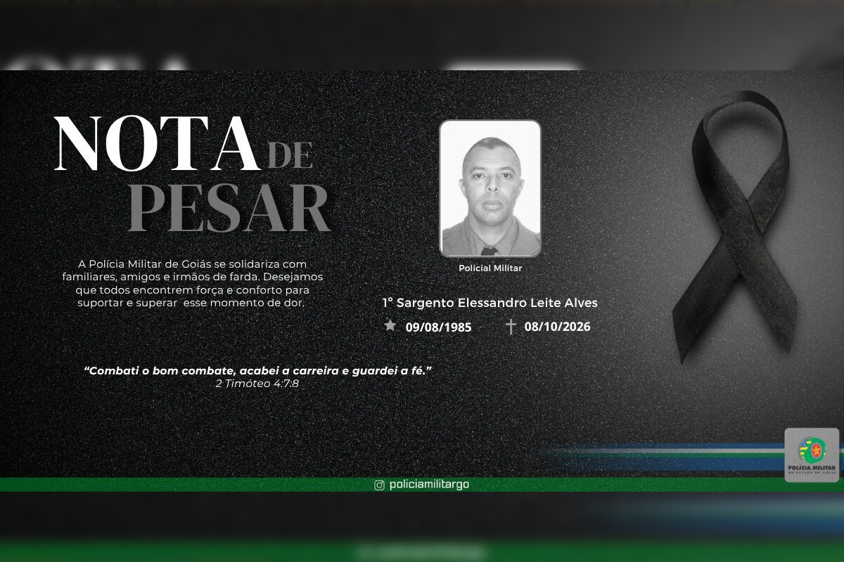 Nota de pesar da PMGO sobre o Sargento da ROTAM
