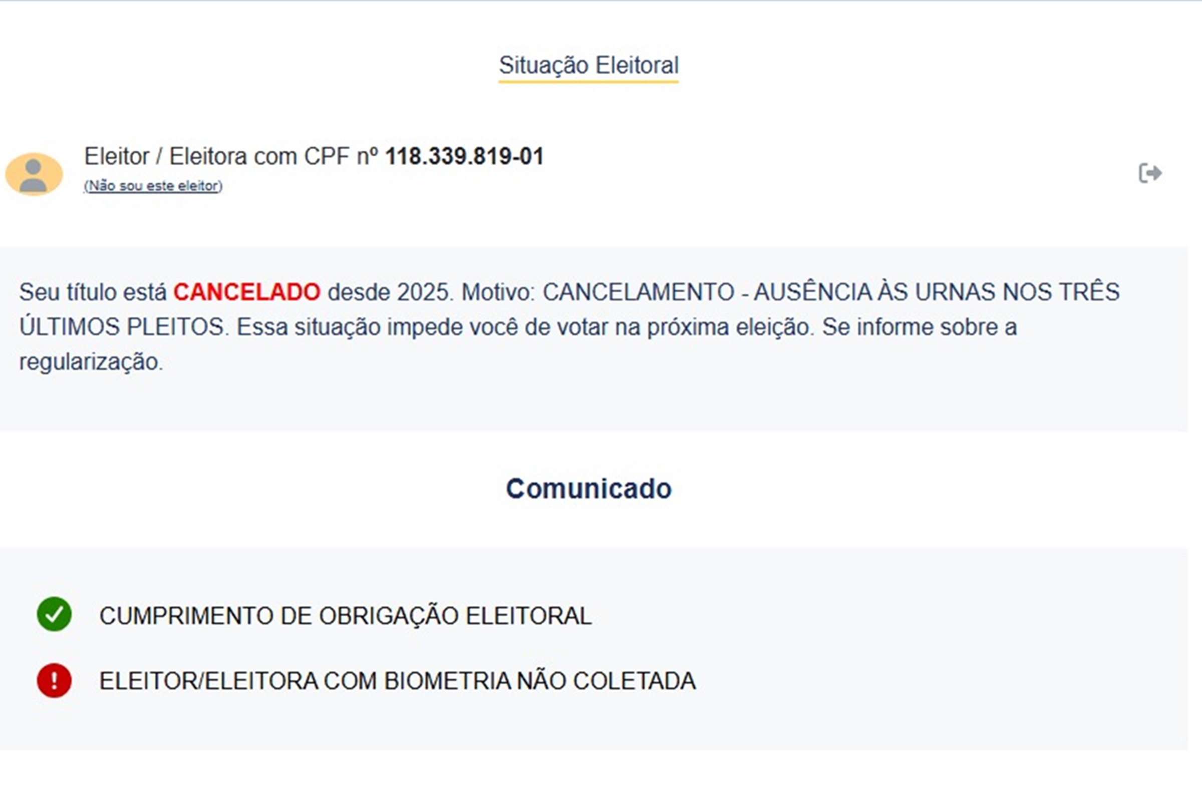 Felca não pode votar por ter o título cancelado - Metrópoles