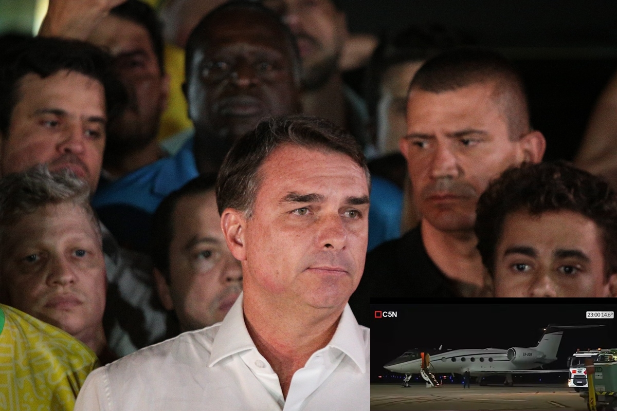 Avião em que Flávio embarcou, segundo governo Milei, segue para Miami, EUA