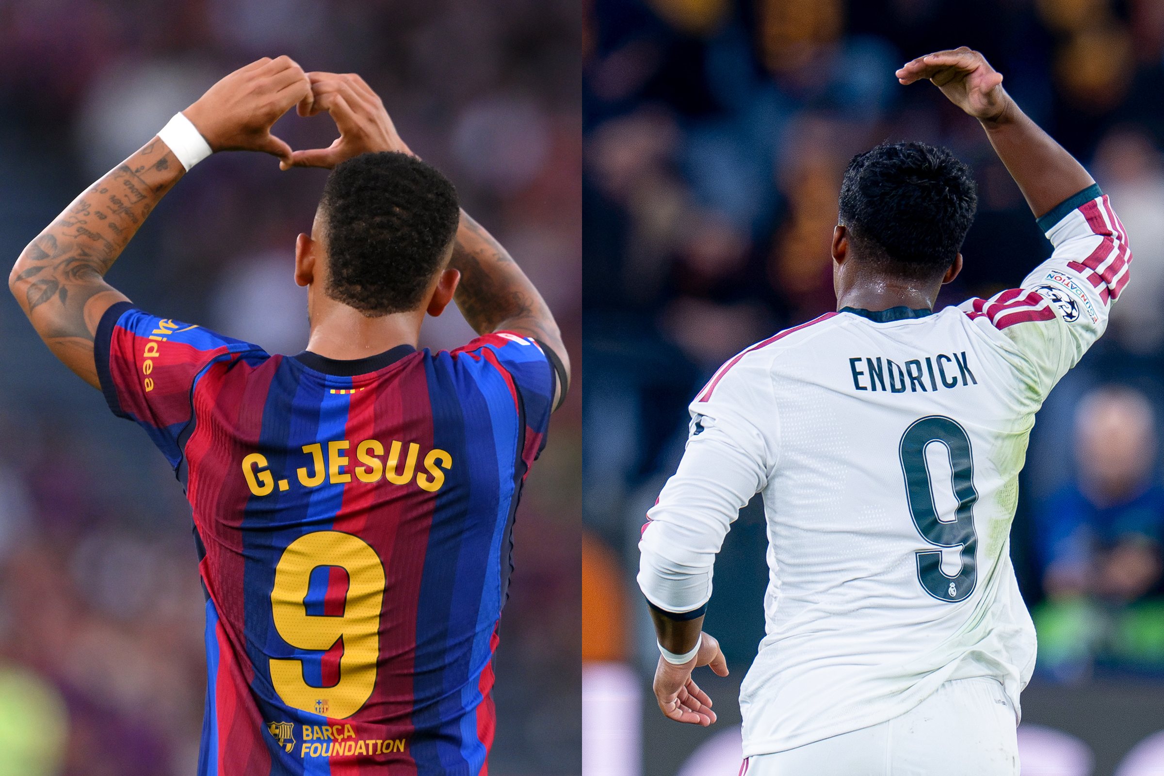 Camisas nove de Barcelona e Real, Jesus e Endrick são crias do Palmeiras