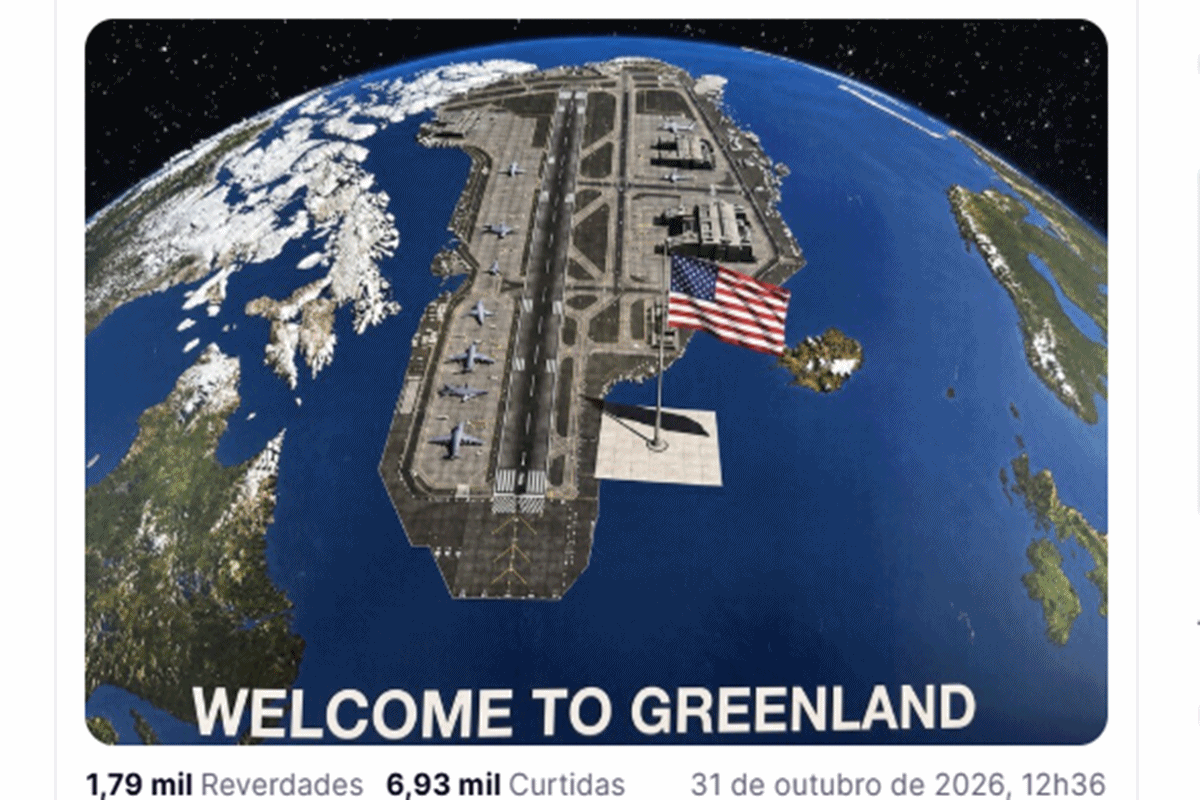 Trump posta território da Groenlândia como sendo área aérea militar dos EUA
