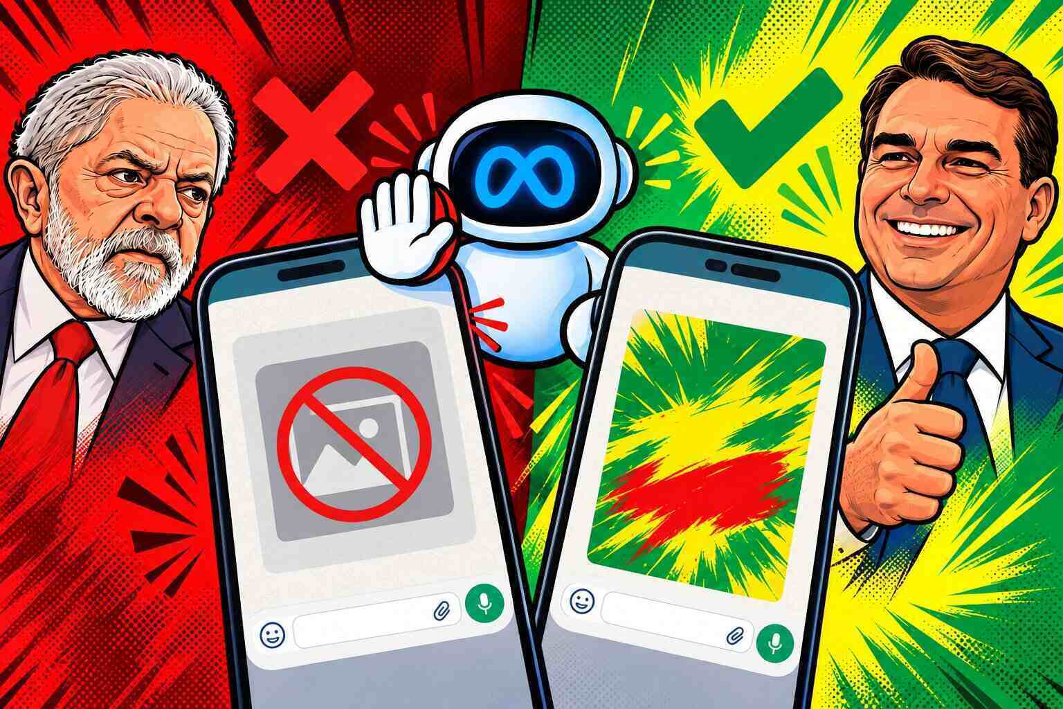 Inteligência artificial do ZAP barra imagem com Lula 13 e libera Flávio 22