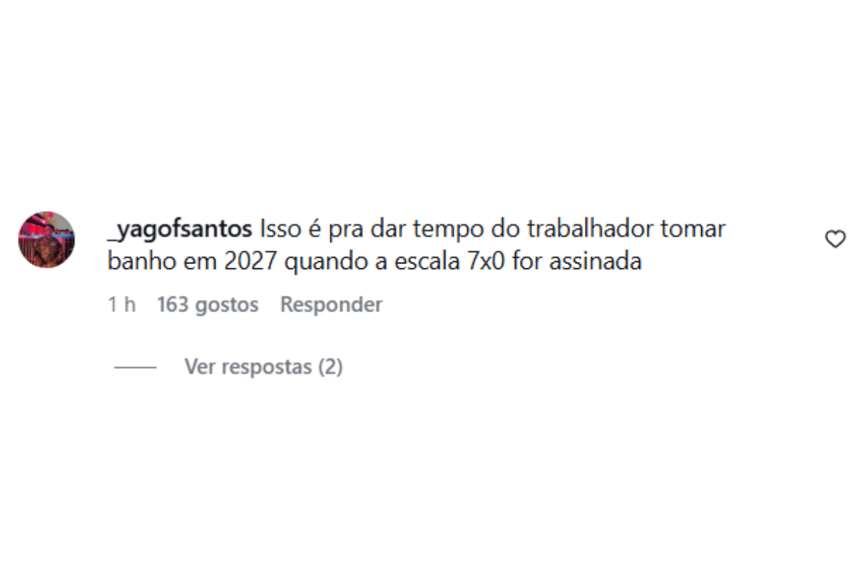 Comentário no Instagram do São Paulo Sobre Trilhos em critica ao Metrô de São Paulo após fortes chuvas.