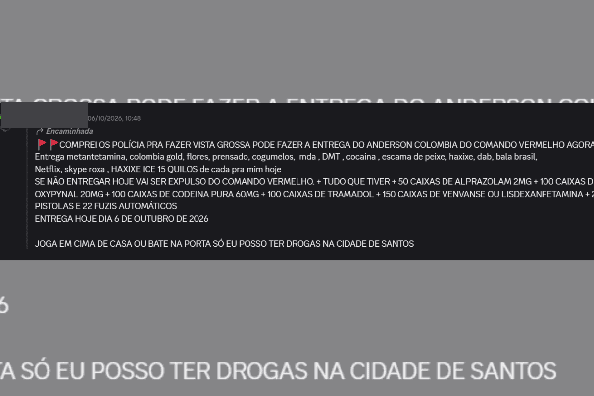 Homem vendia drogas, pornografia e alegava relação com o Comando Vermelho no Discord.