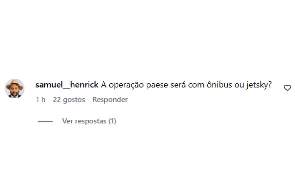 Comentário no Instagram do São Paulo Sobre Trilhos sobre o Metrô estar com infiltração
