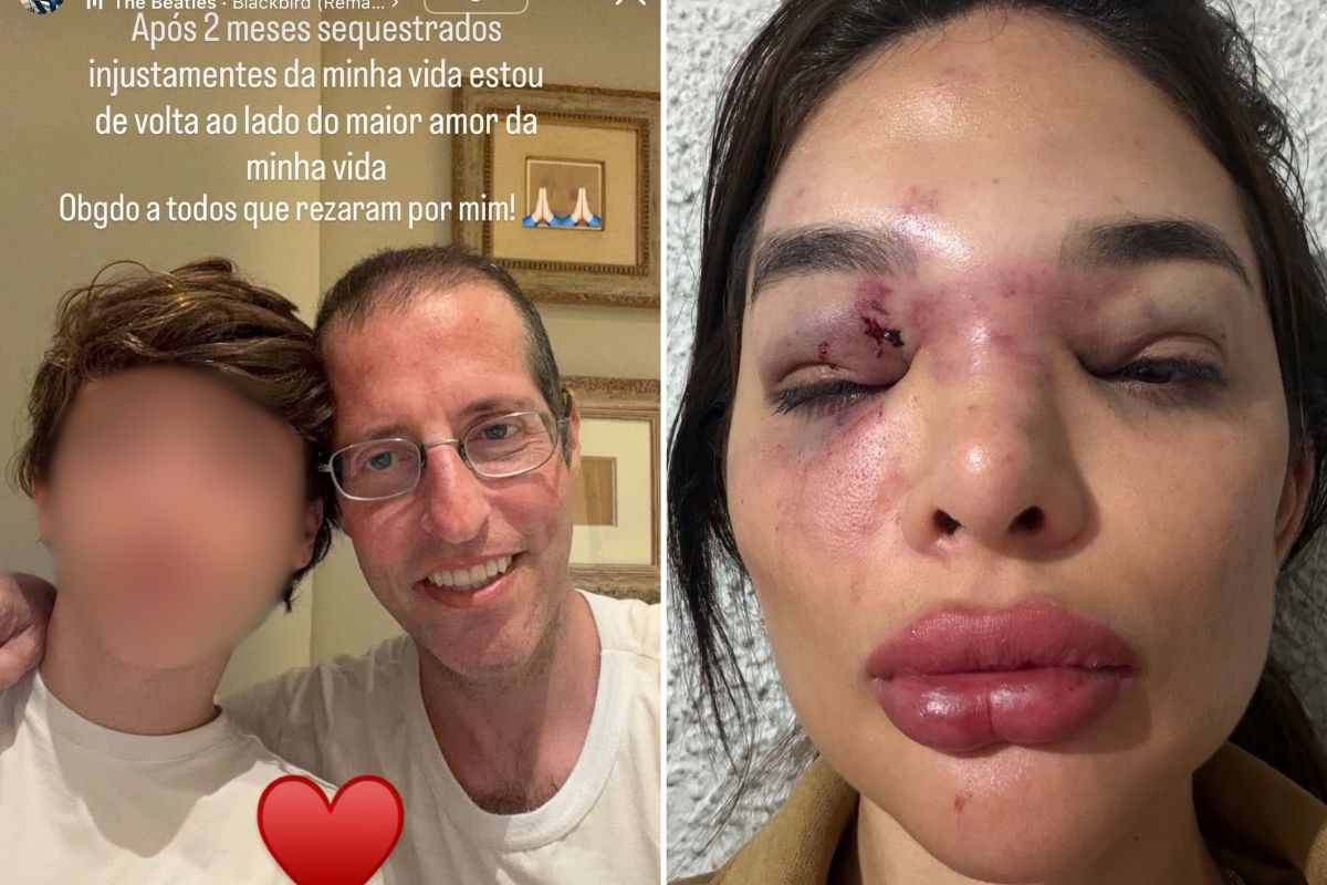 Ivo Kos, preso por agredir esposa, comemora liberdade em foto com filho
