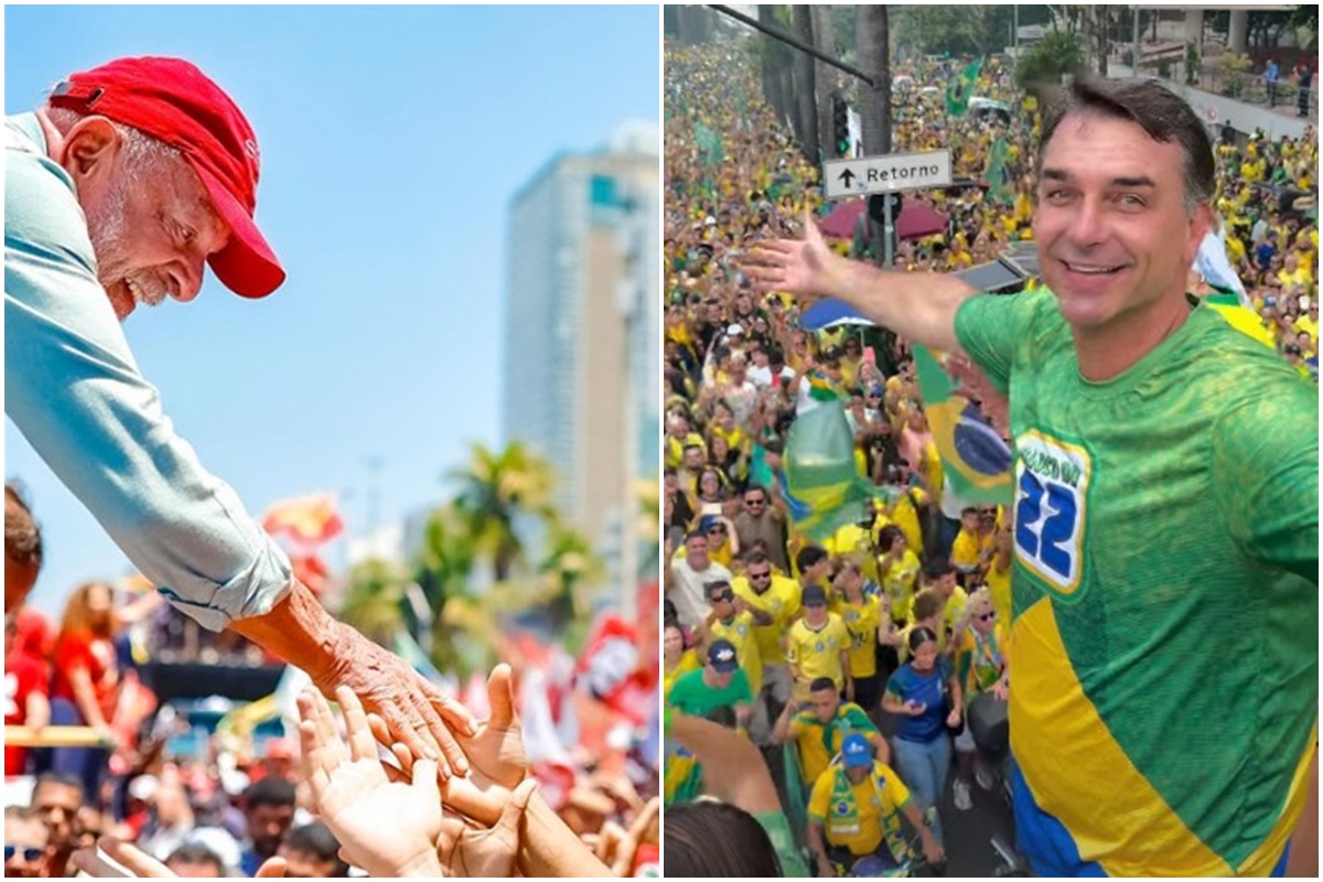 No último dia de campanha, Lula e Flávio lotam ruas em atos no Rio e em BH