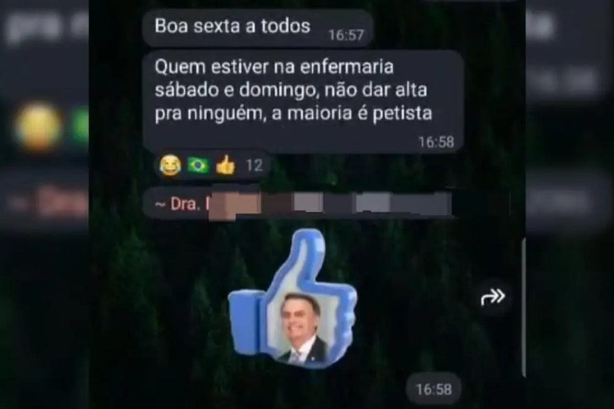 Médica manda trancar pacientes em enfermaria para impedir voto: "Petistas"