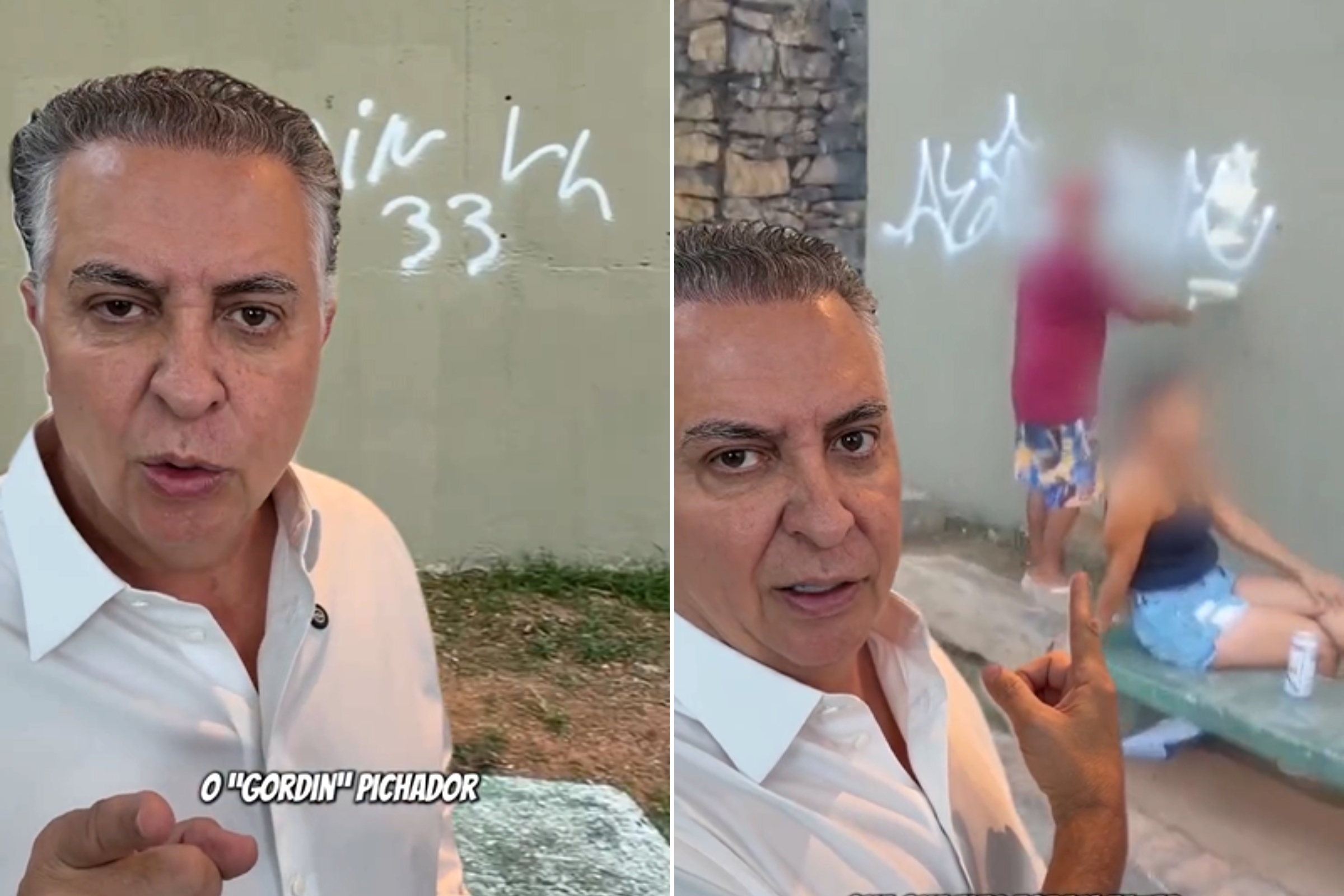 prefeito Álvaro Damião e pichação Gordim