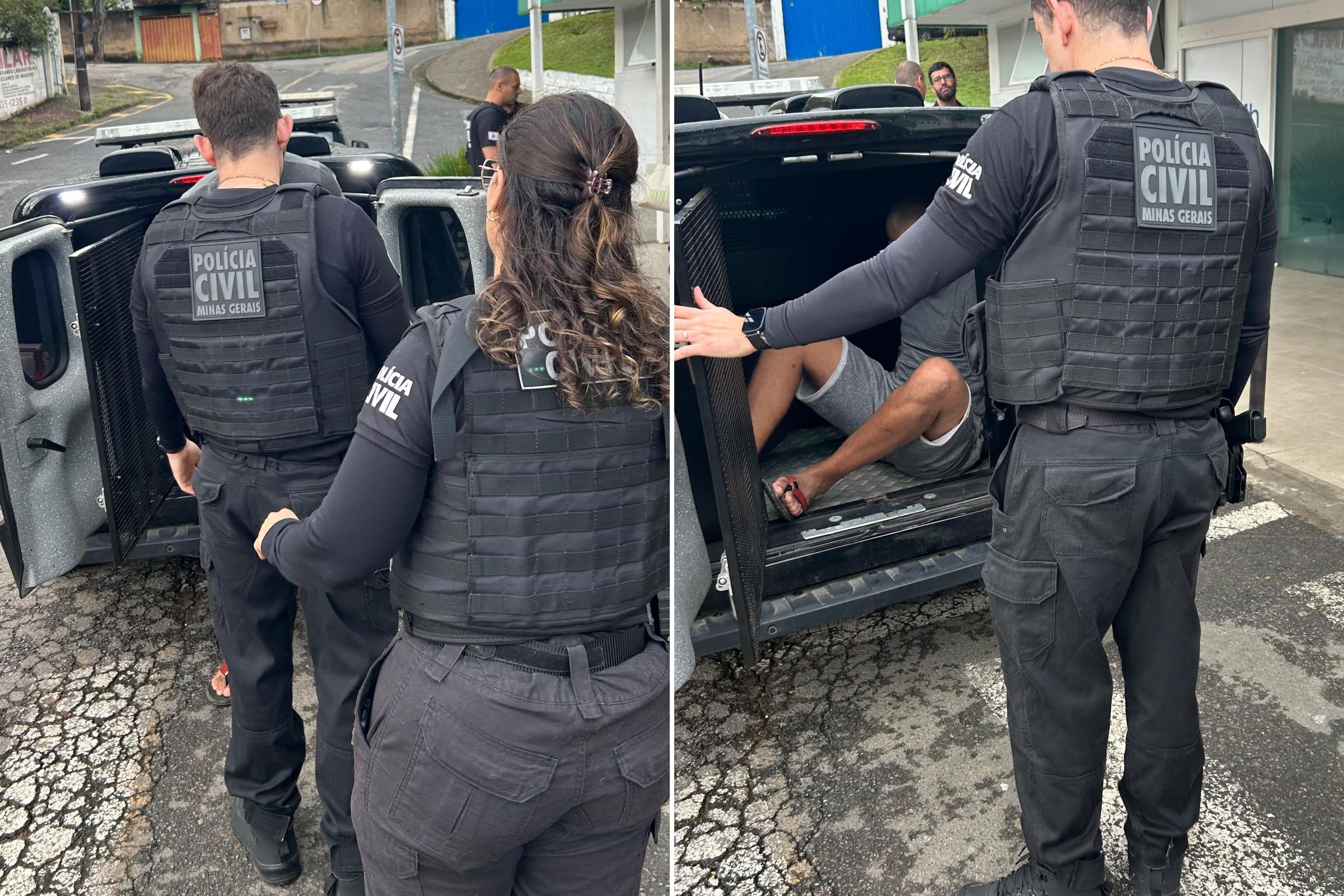 agente Polícia Civil viatura homem preso