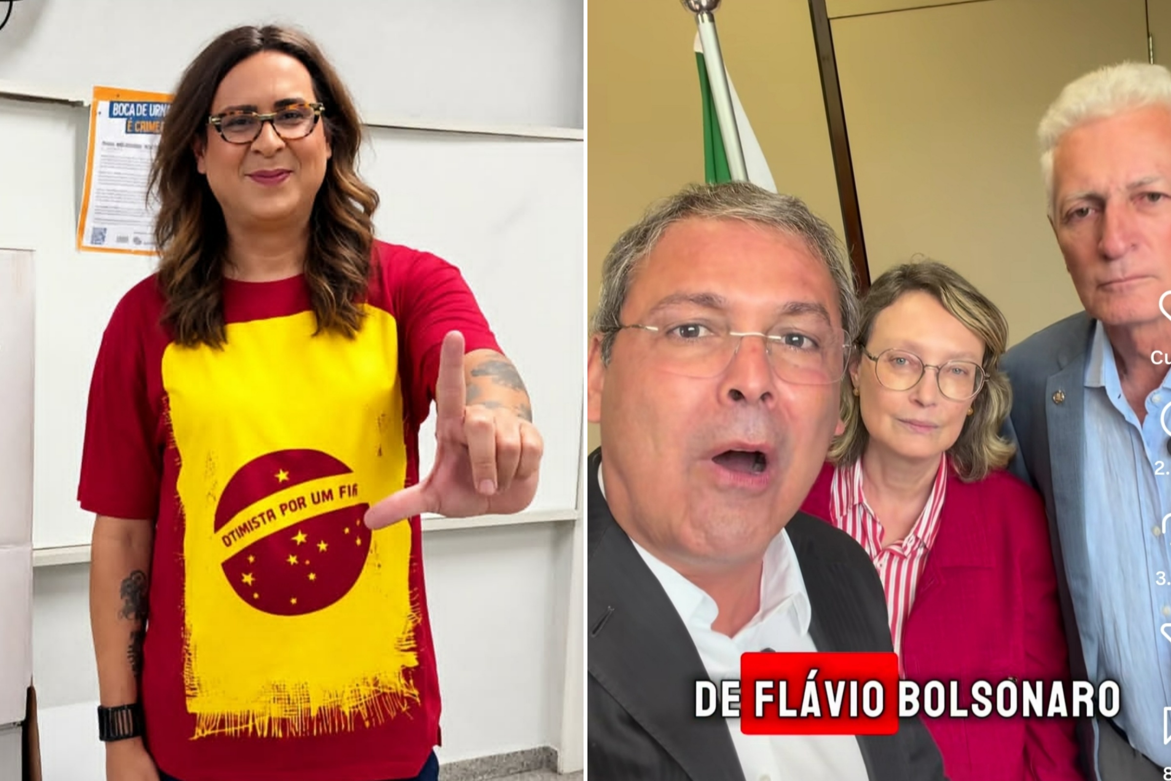 Duda, Correia e aliados celebram cerco da PF contra Flávio Bolsonaro
