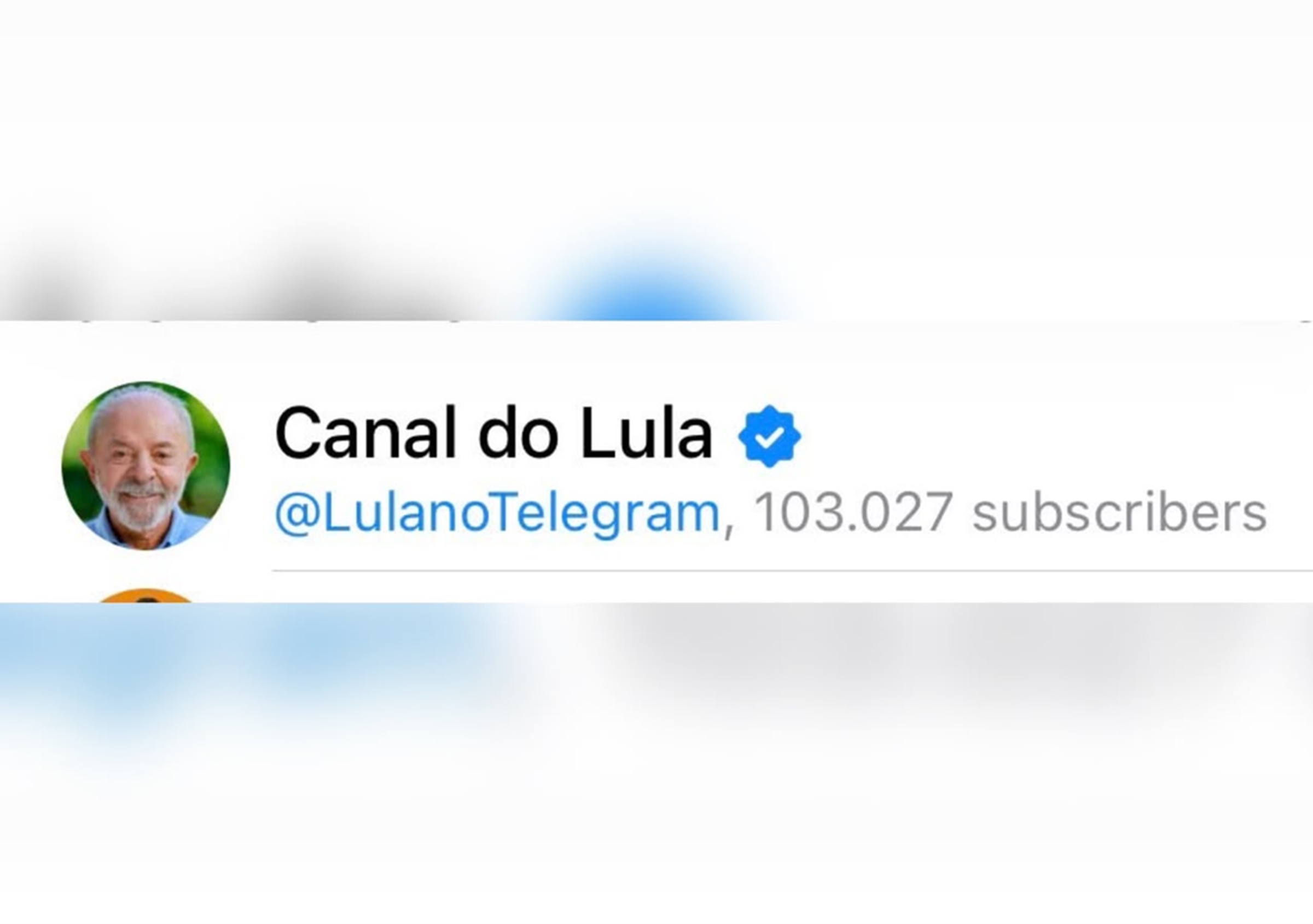 Canal de apoiadores de Lula, no Telegram