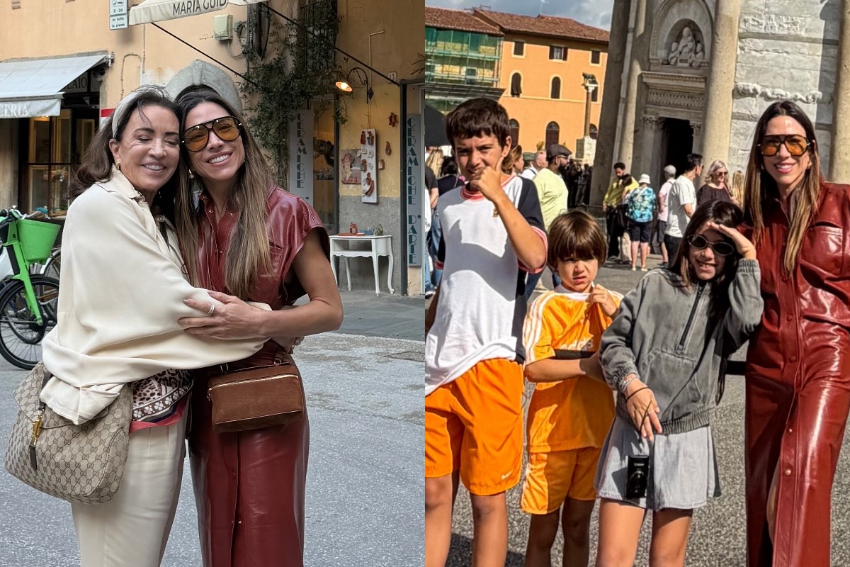 Fotos: Patrícia Abravanel viaja com a mãe e os filhos para a Itália