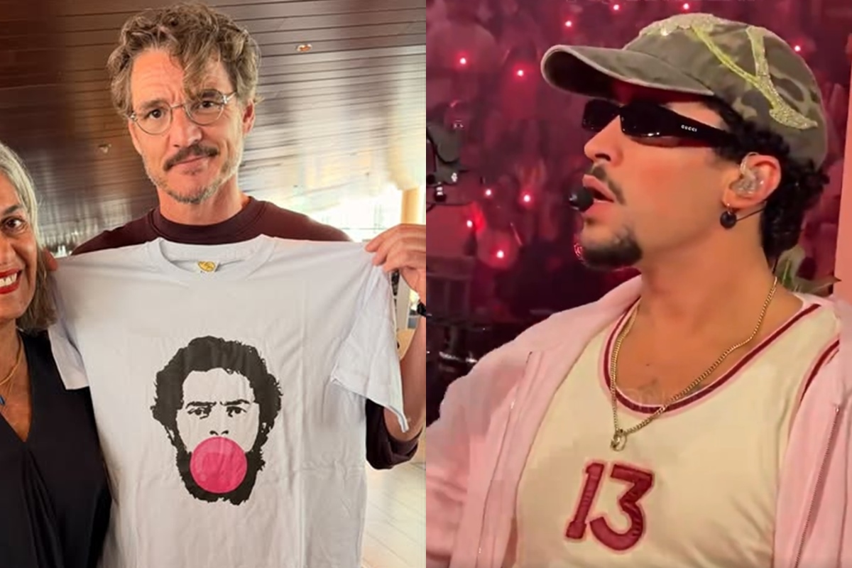 Bad Bunny e Pedro Pascal aparecem com camisetas em referência a Lula (PT)