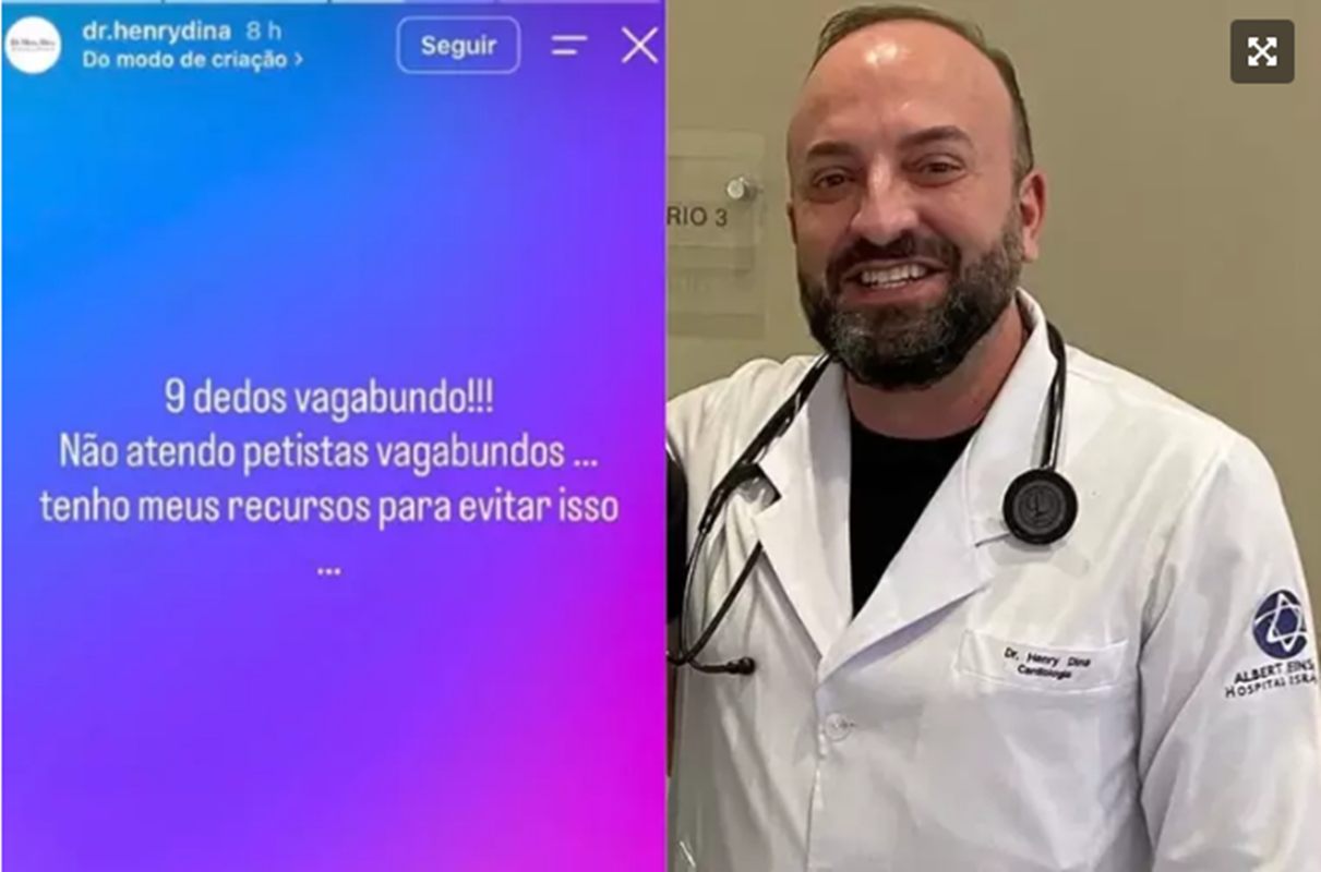Médico do Einstein ataca eleitores de Lula: “Não atendo petista vagabundo”