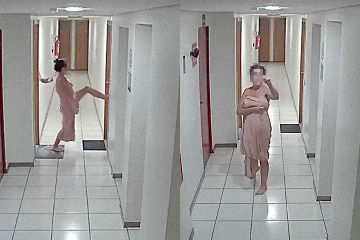 Advogada de toalha quase derruba porta de vizinha no chute em Águas Claras