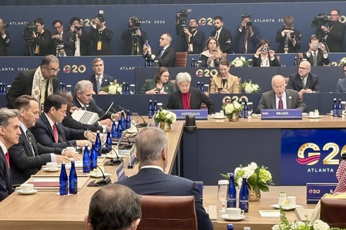 Imagem mostra presença do ministro Mauro Vieira na primeira sessão de reuniões do G20