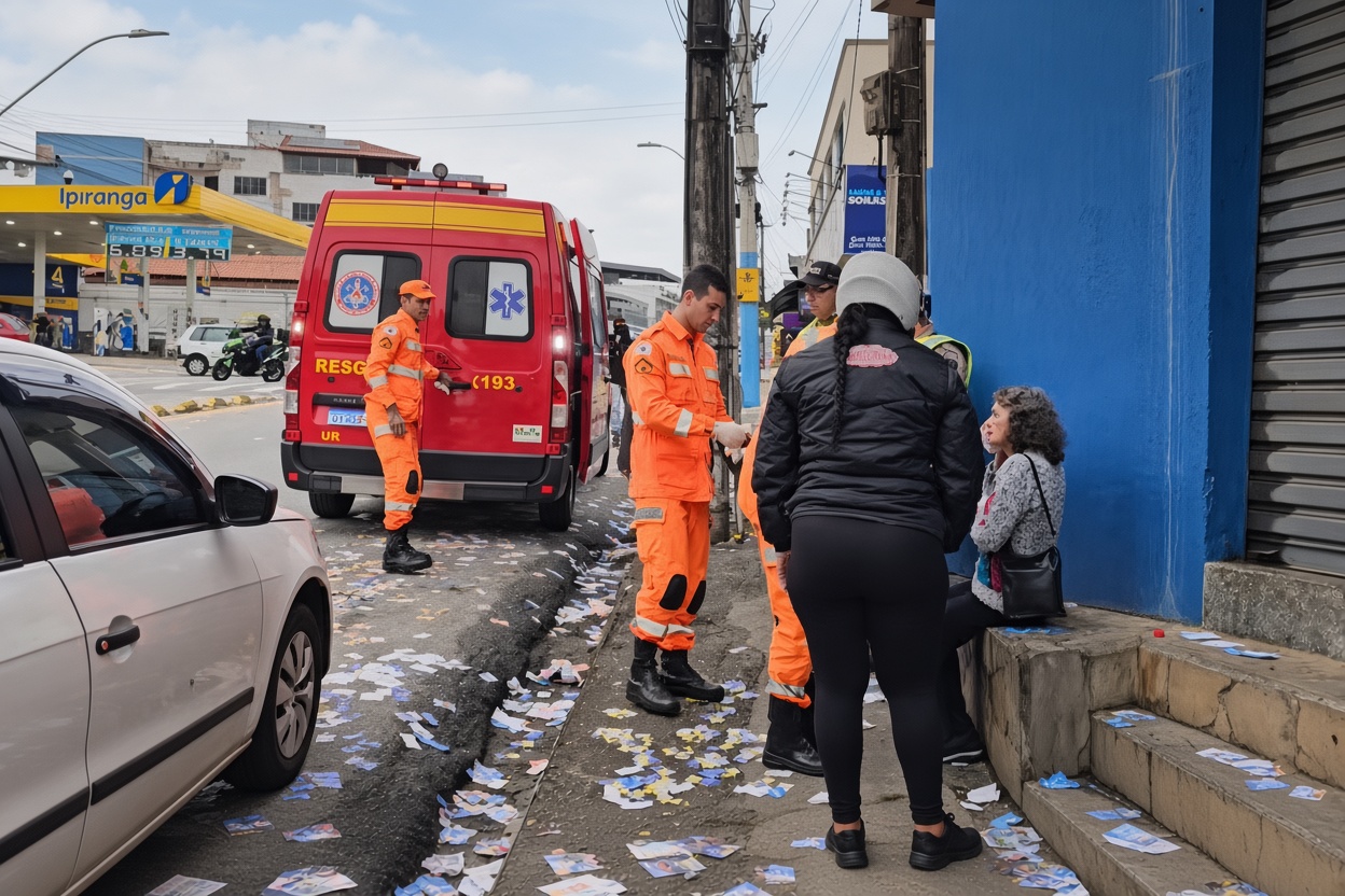 bombeiros atendem idosa machucada
