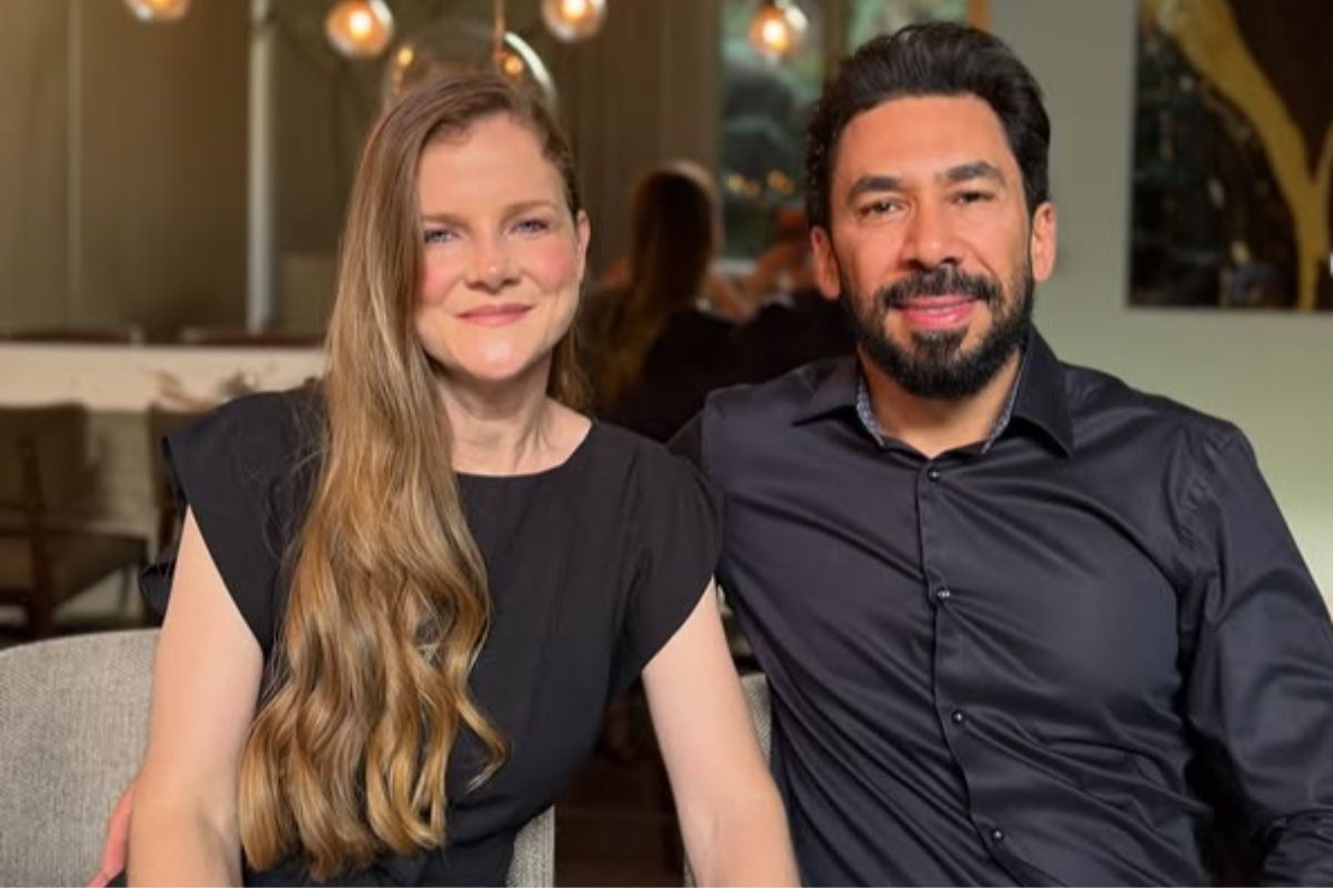 César Junio e a esposa